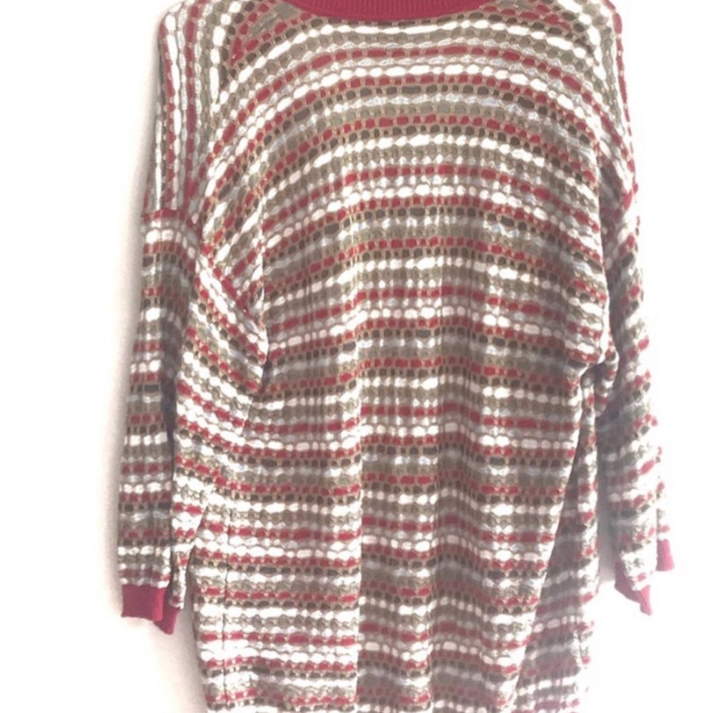 Missoni Cardigan Sweater 40 small medium red silk gold pattern - Picture 2 of 3